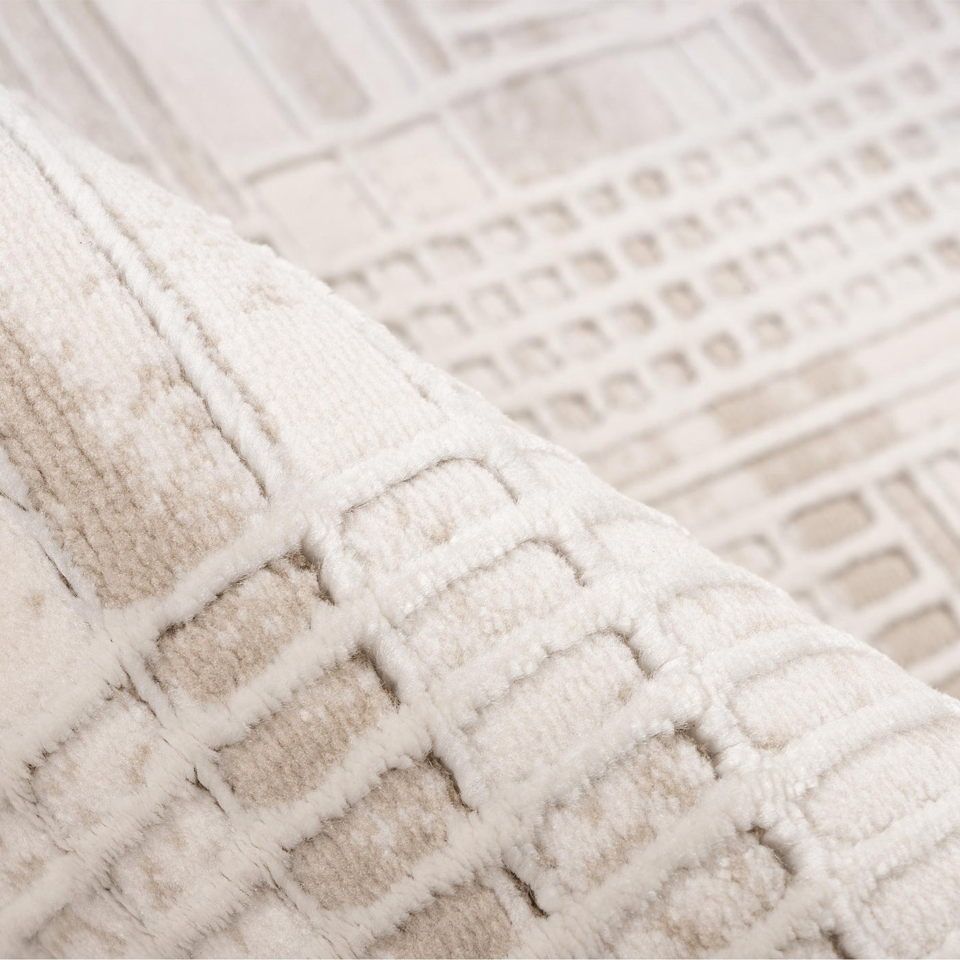 NAPOLI Tapis en tissu texturé beige - 160x230 cm
