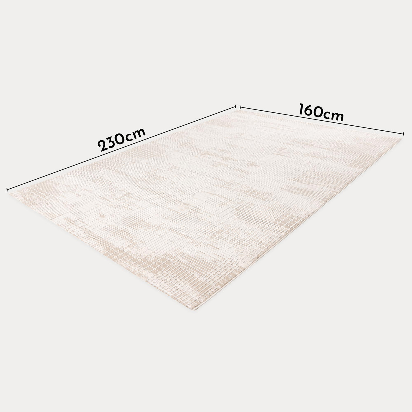 NAPOLI Tapis en tissu texturé beige - 160x230 cm