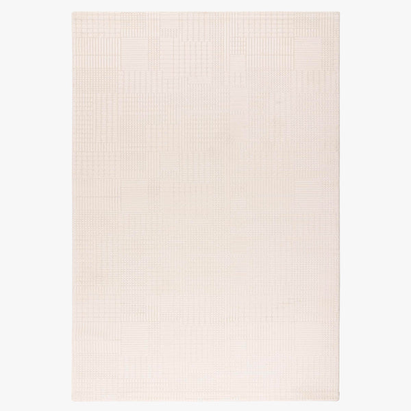 NAPOLI Tapis en tissu texturé blanc écru - 160x230 cm