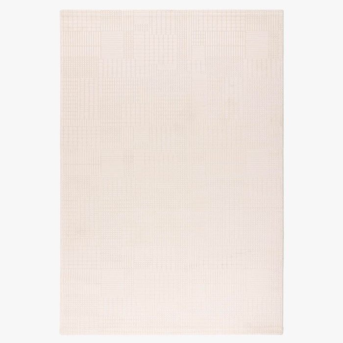 NAPOLI Tapis en tissu texturé blanc écru - 160x230 cm
