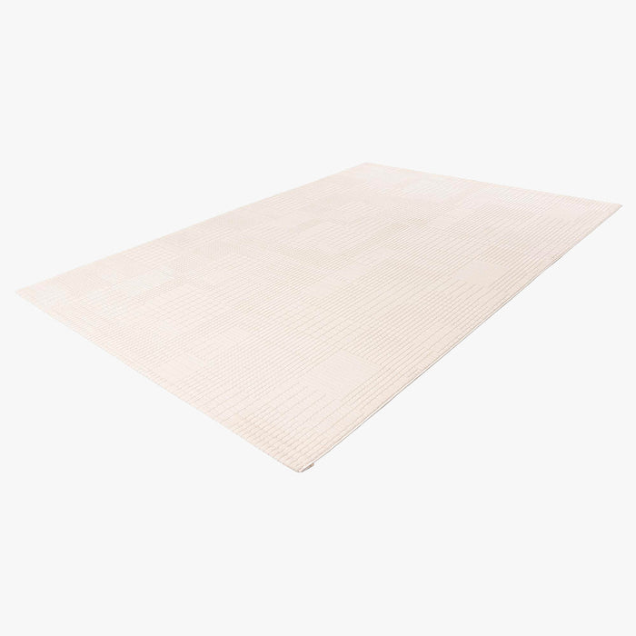 NAPOLI Tapis en tissu texturé blanc écru - 160x230 cm