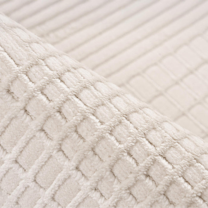 NAPOLI Tapis en tissu texturé blanc écru - 160x230 cm