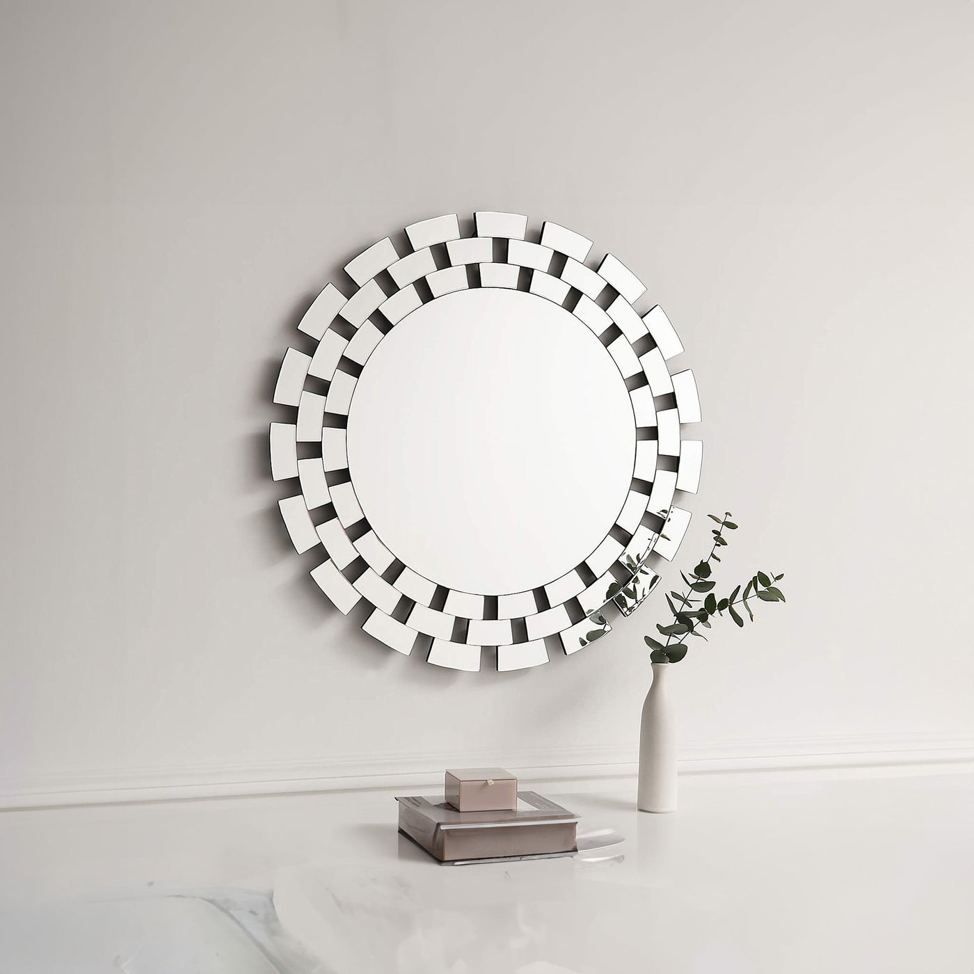 NARA Miroir mural rond design 90 cm - Miroirs - Mobilier Deco