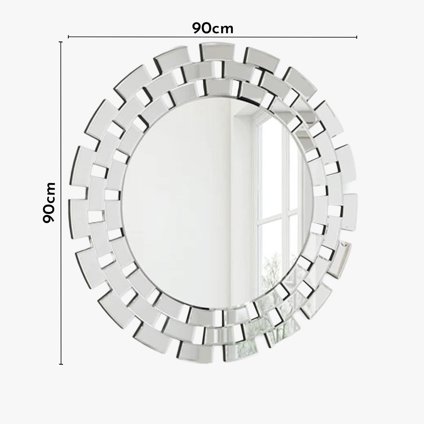 NARA Miroir mural rond design 90 cm - Miroirs - Mobilier Deco