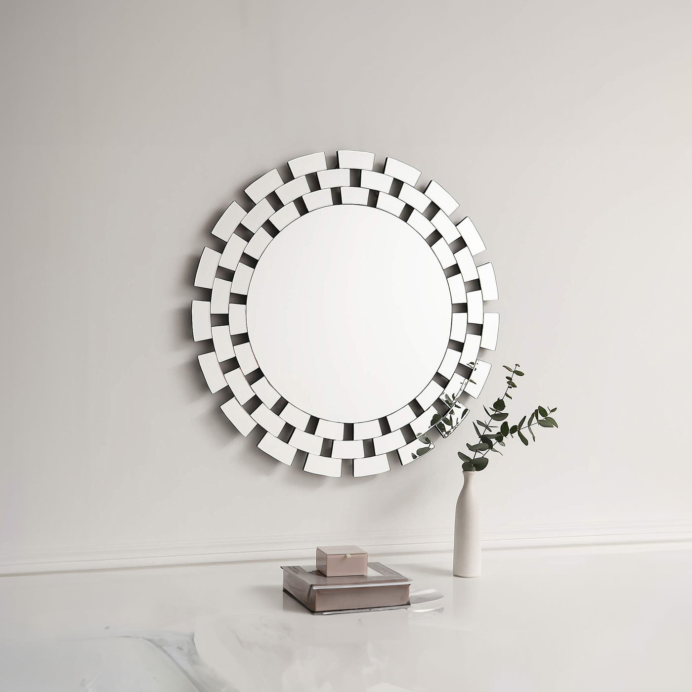 NARA Miroir mural rond design 90 cm