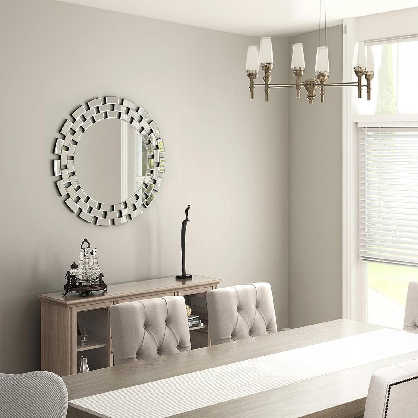 NARA Miroir mural rond design 90 cm
