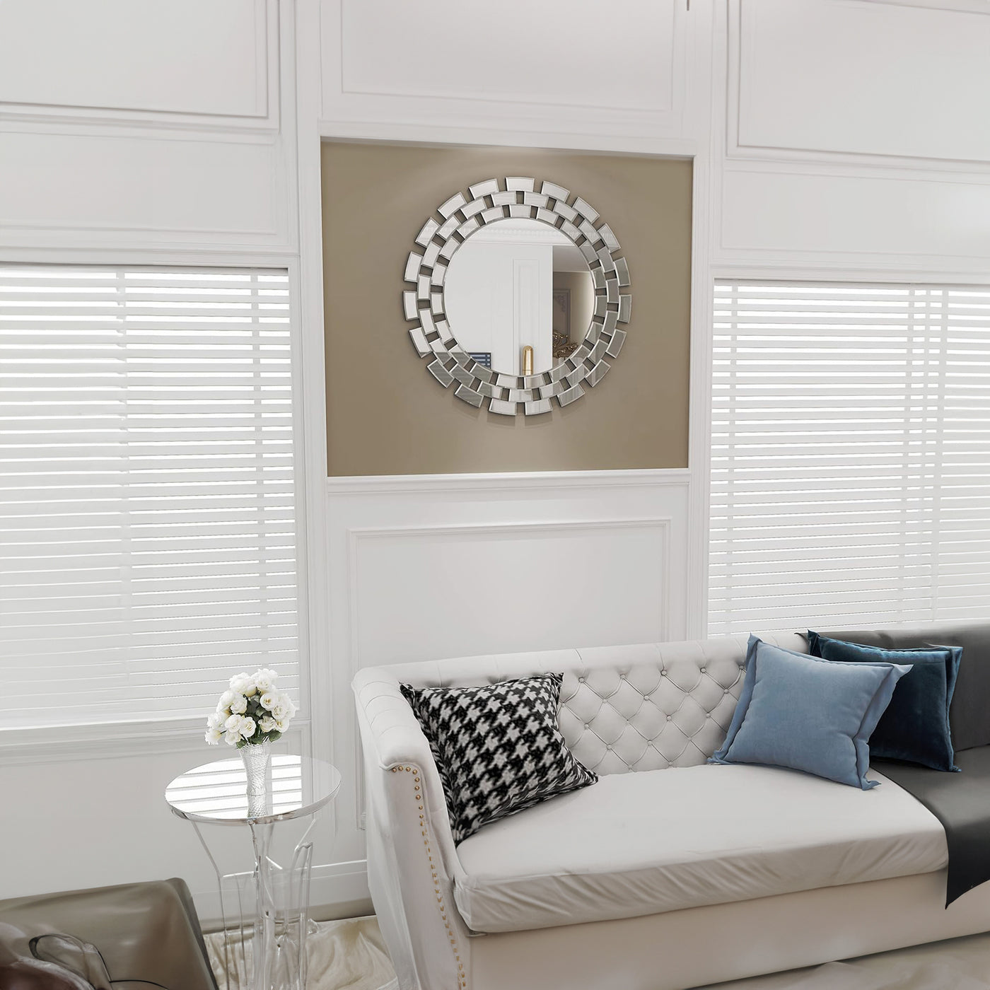 NARA Miroir mural rond design 90 cm