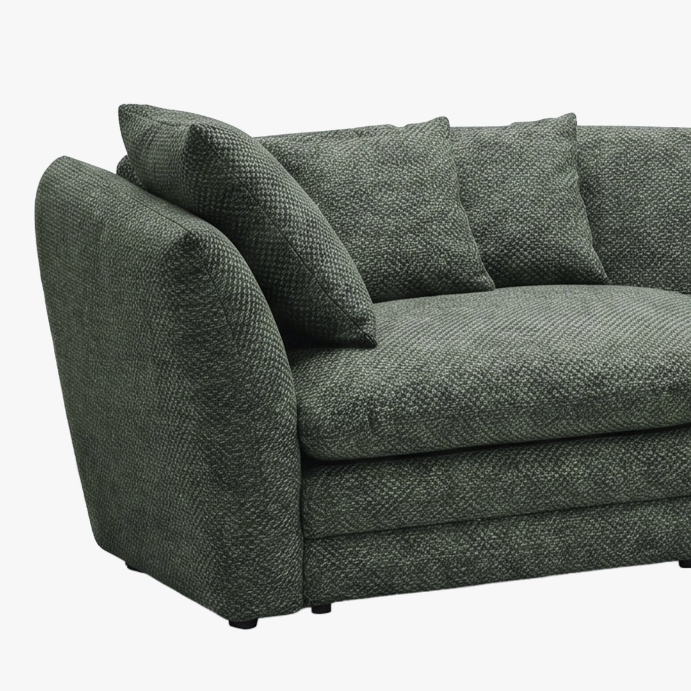 NATALIA Canapé d'angle modulable et réversible en tissu vert - Canapés d'angle - Mobilier Deco