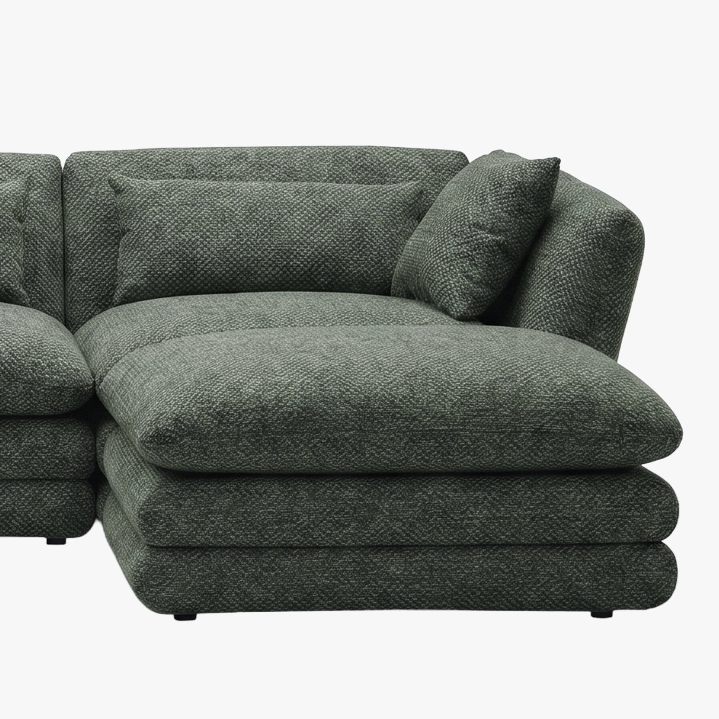 NATALIA Canapé d'angle modulable et réversible en tissu vert - Canapés d'angle - Mobilier Deco