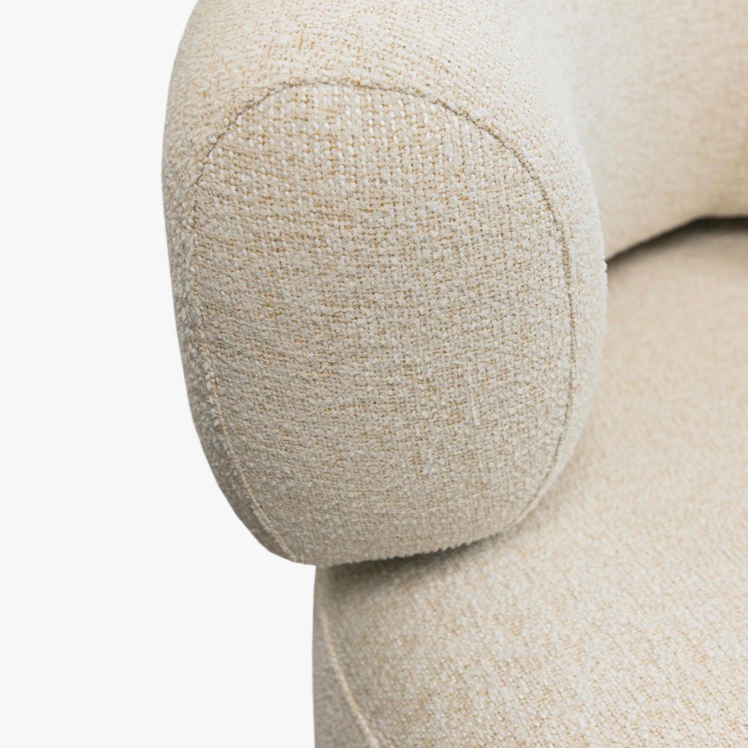 NAYA Fauteuil design en tissu beige et métal noir - Fauteuils - Mobilier Deco
