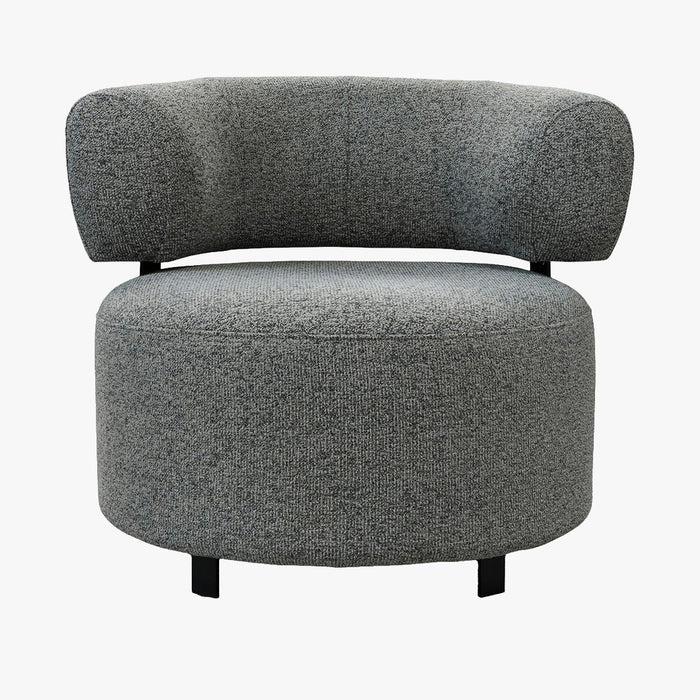 NAYA Fauteuil design en tissu gris et métal noir