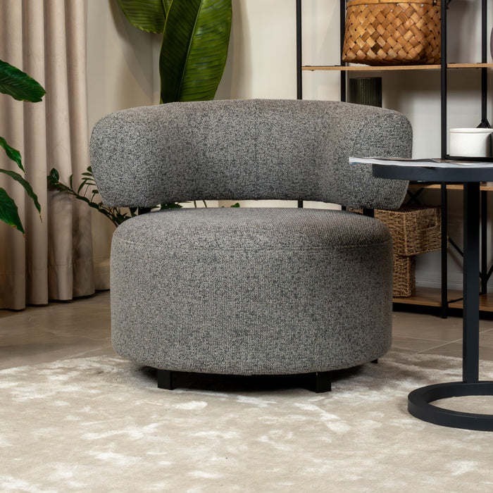 NAYA Fauteuil design en tissu gris et métal noir