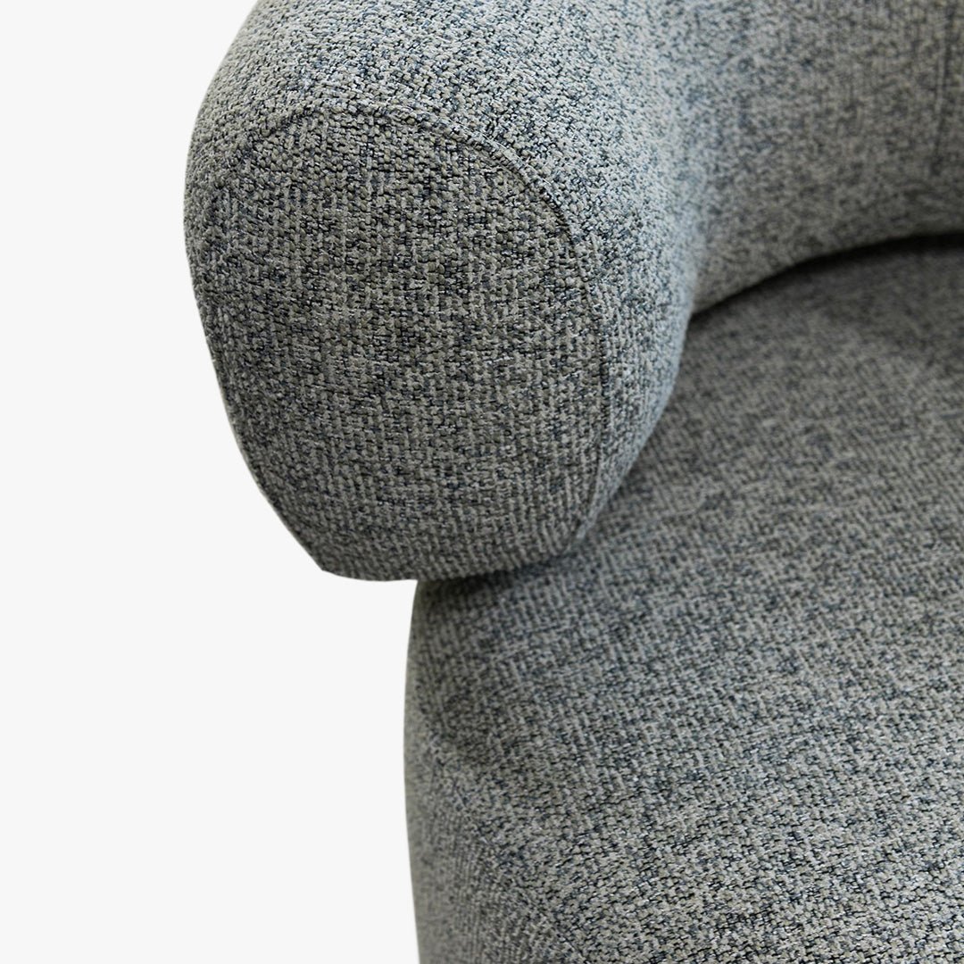 NAYA Fauteuil design en tissu gris et métal noir - Fauteuils - Mobilier Deco