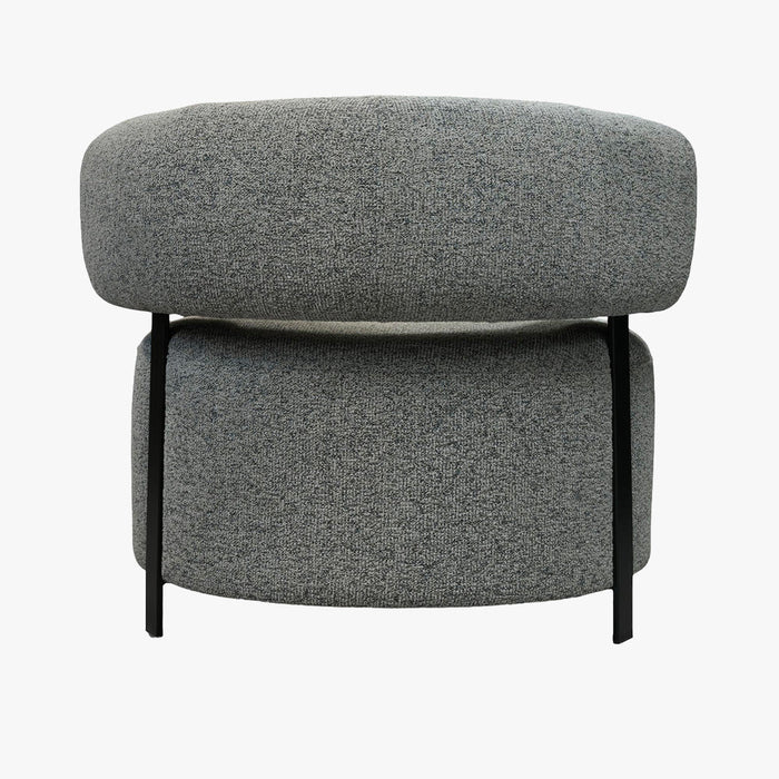 NAYA Fauteuil design en tissu gris et métal noir