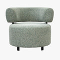 NAYA Fauteuil design en tissu vert et métal noir