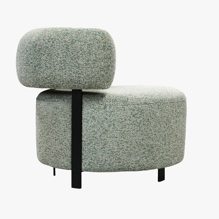 NAYA Fauteuil design en tissu vert et métal noir