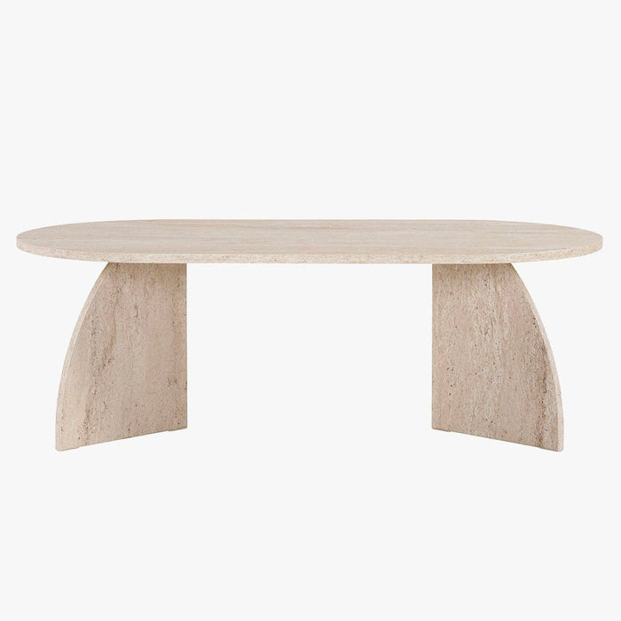 NAYALI Table basse ovale beige 120 cm