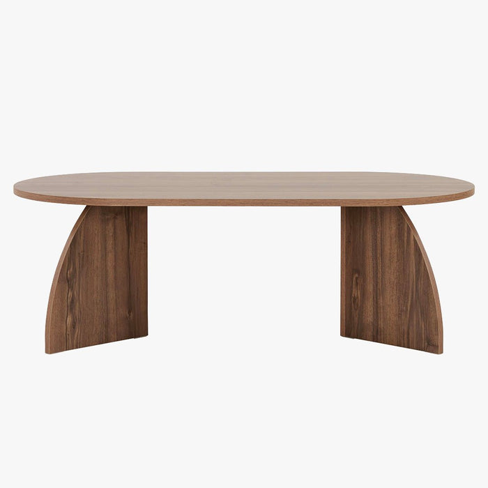 NAYALI Table basse ovale couleur bois foncé 120 cm