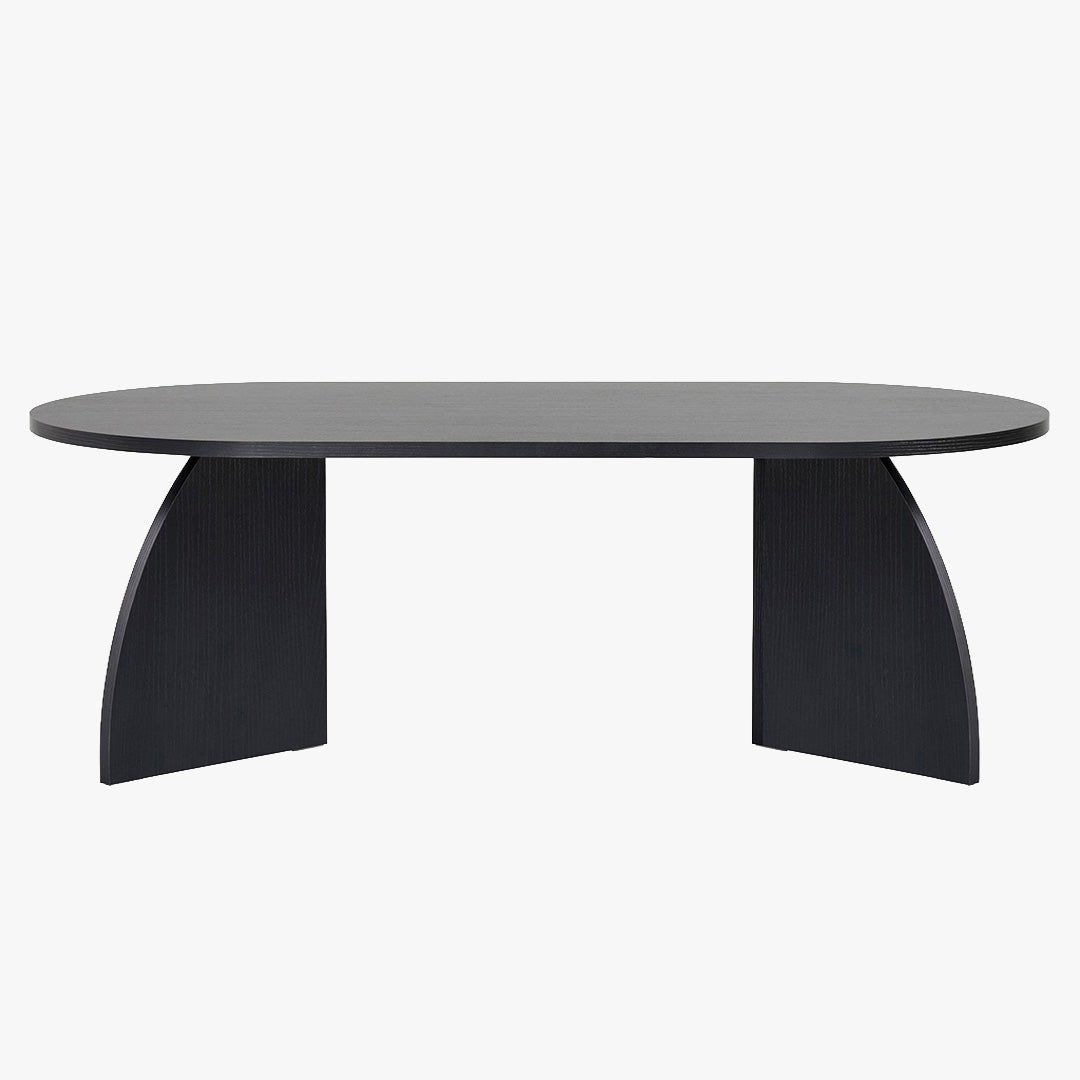 NAYALI Table basse ovale couleur bois noir 120 cm - Table basse - Mobilier Deco