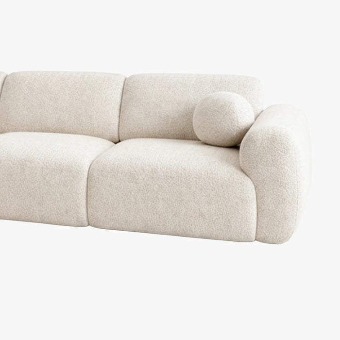 NAYLA Canapé d'angle en tissu beige - Angle gauche