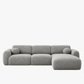 NAYLA Canapé d'angle en tissu gris  - Angle droit