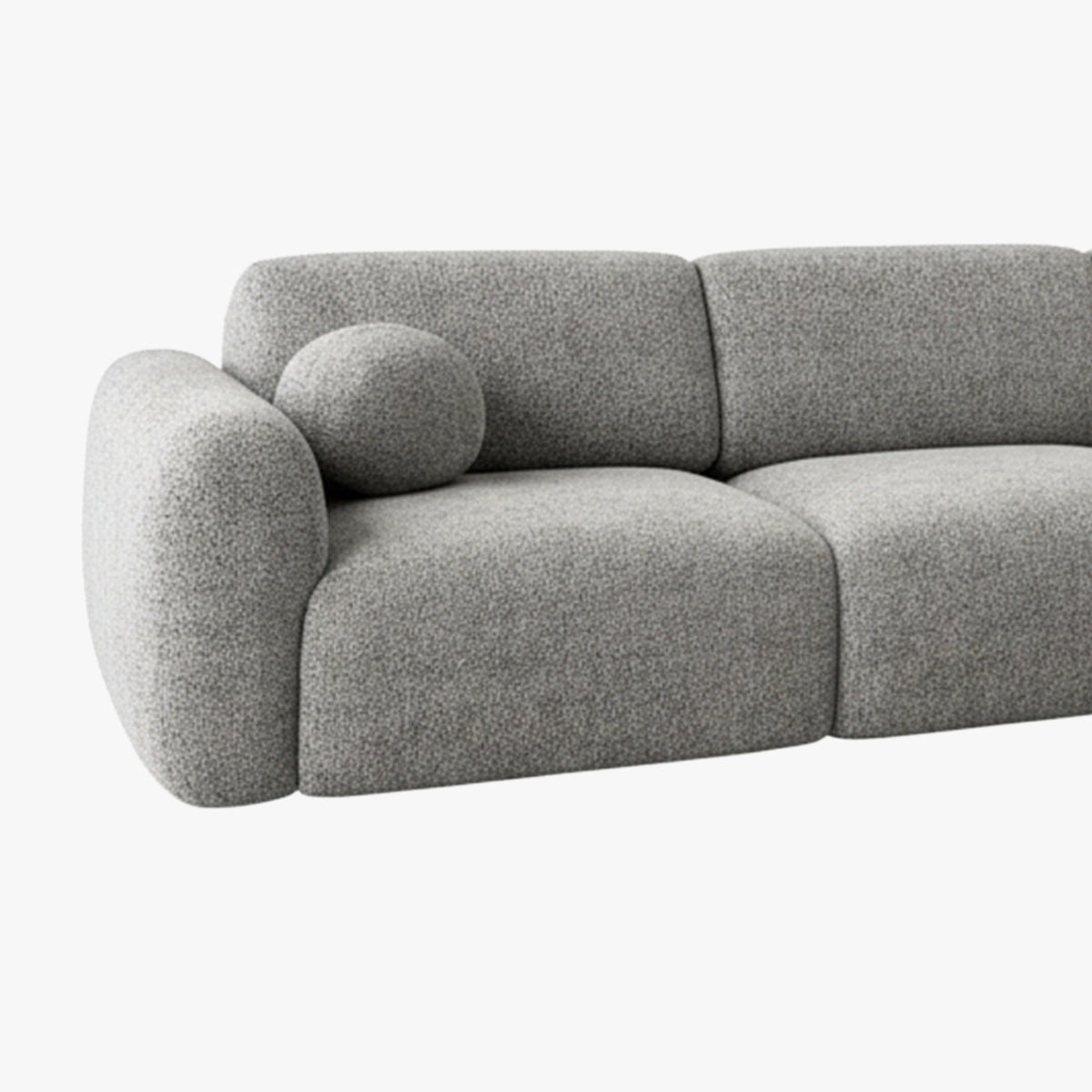 NAYLA Canapé d'angle en tissu gris  - Angle droit - Canapés d'angle - Mobilier Deco