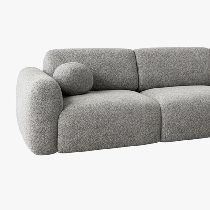 NAYLA Canapé d'angle en tissu gris  - Angle droit