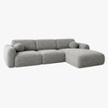 NAYLA Canapé d'angle en tissu gris  - Angle droit