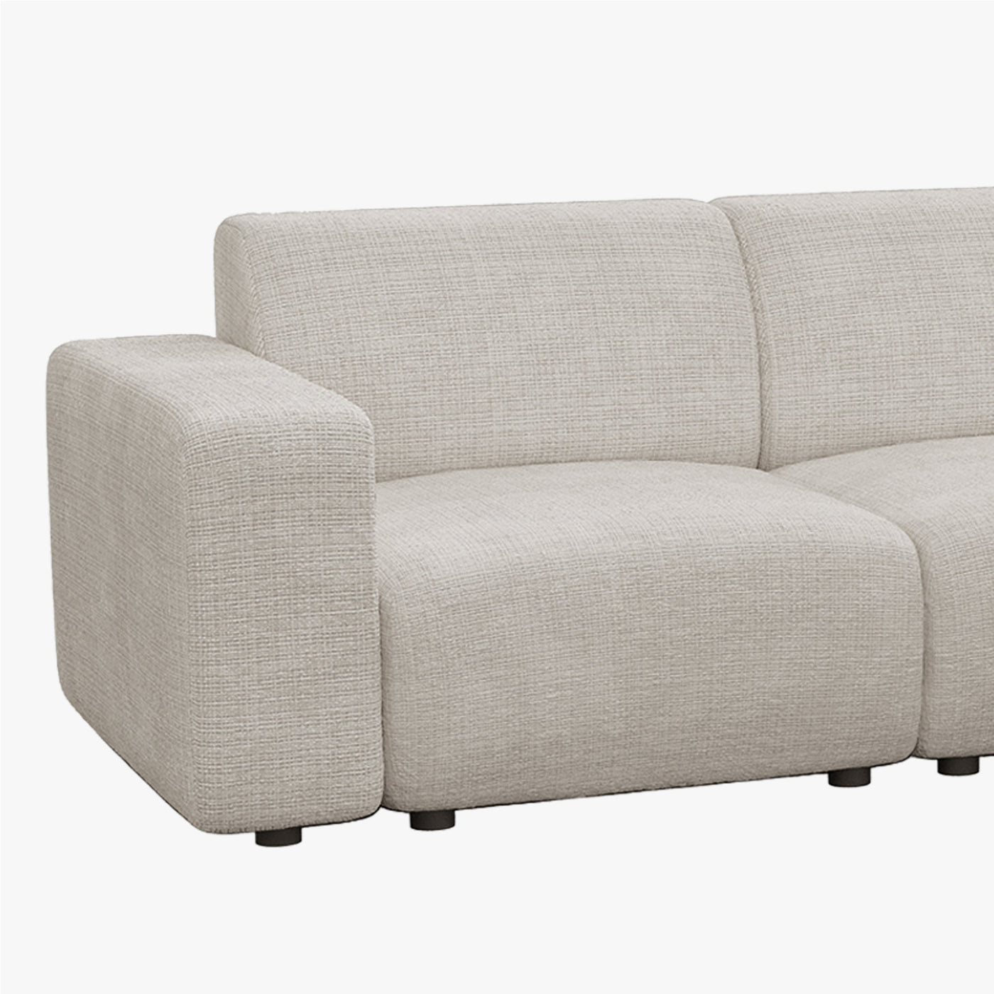 NAYVA Canapé d'angle en tissu beige - Angle droit - Canapés d'angle - Mobilier Deco
