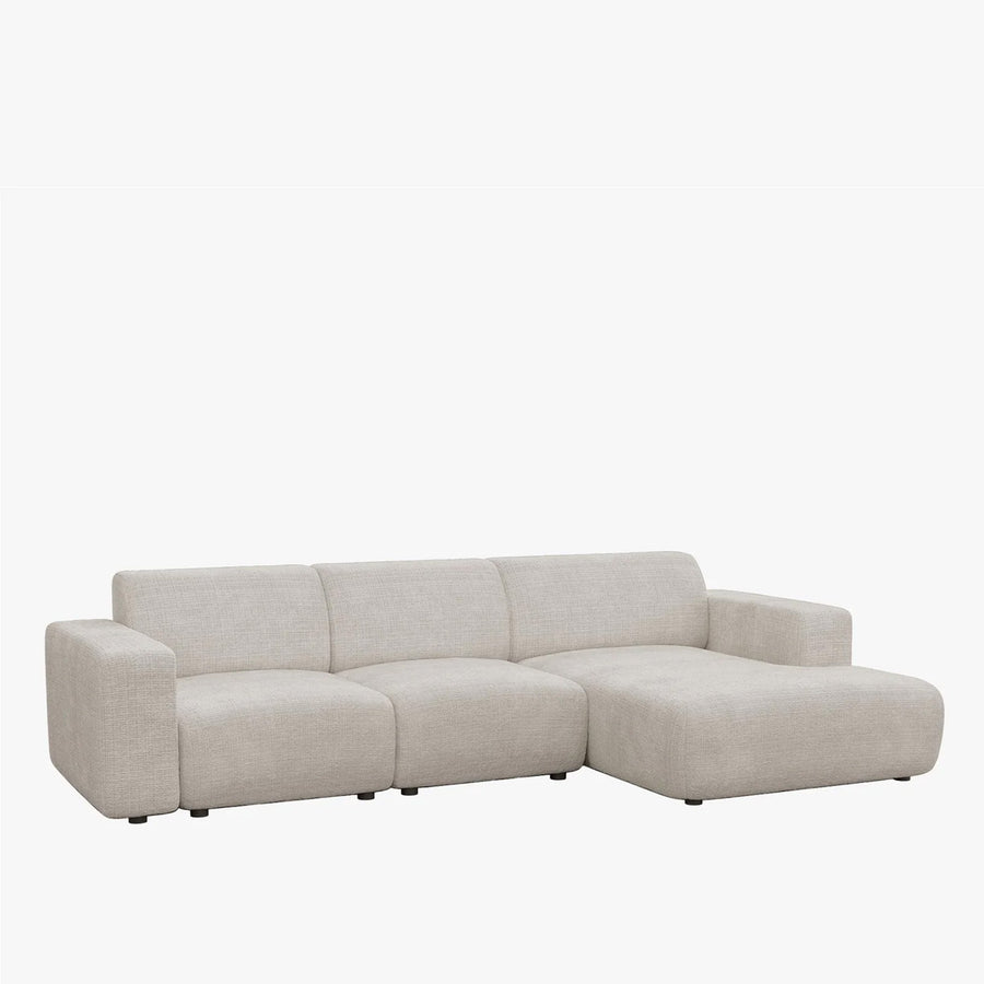 NAYVA Canapé d'angle en tissu beige - Angle droit — aperçu vidéo