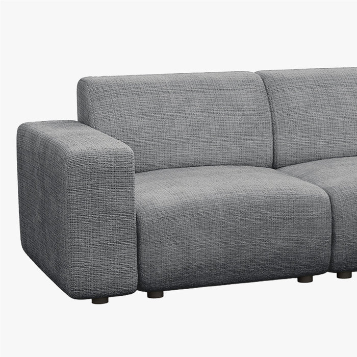 NAYVA Canapé d'angle en tissu gris - Angle droit