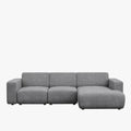 NAYVA Canapé d'angle en tissu gris - Angle droit