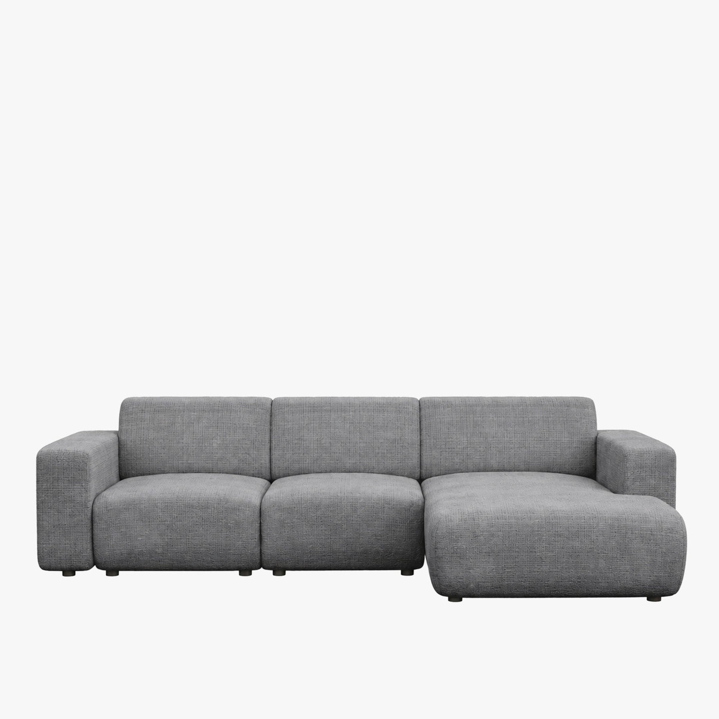 NAYVA Canapé d'angle en tissu gris - Angle droit - Canapés d'angle - Mobilier Deco
