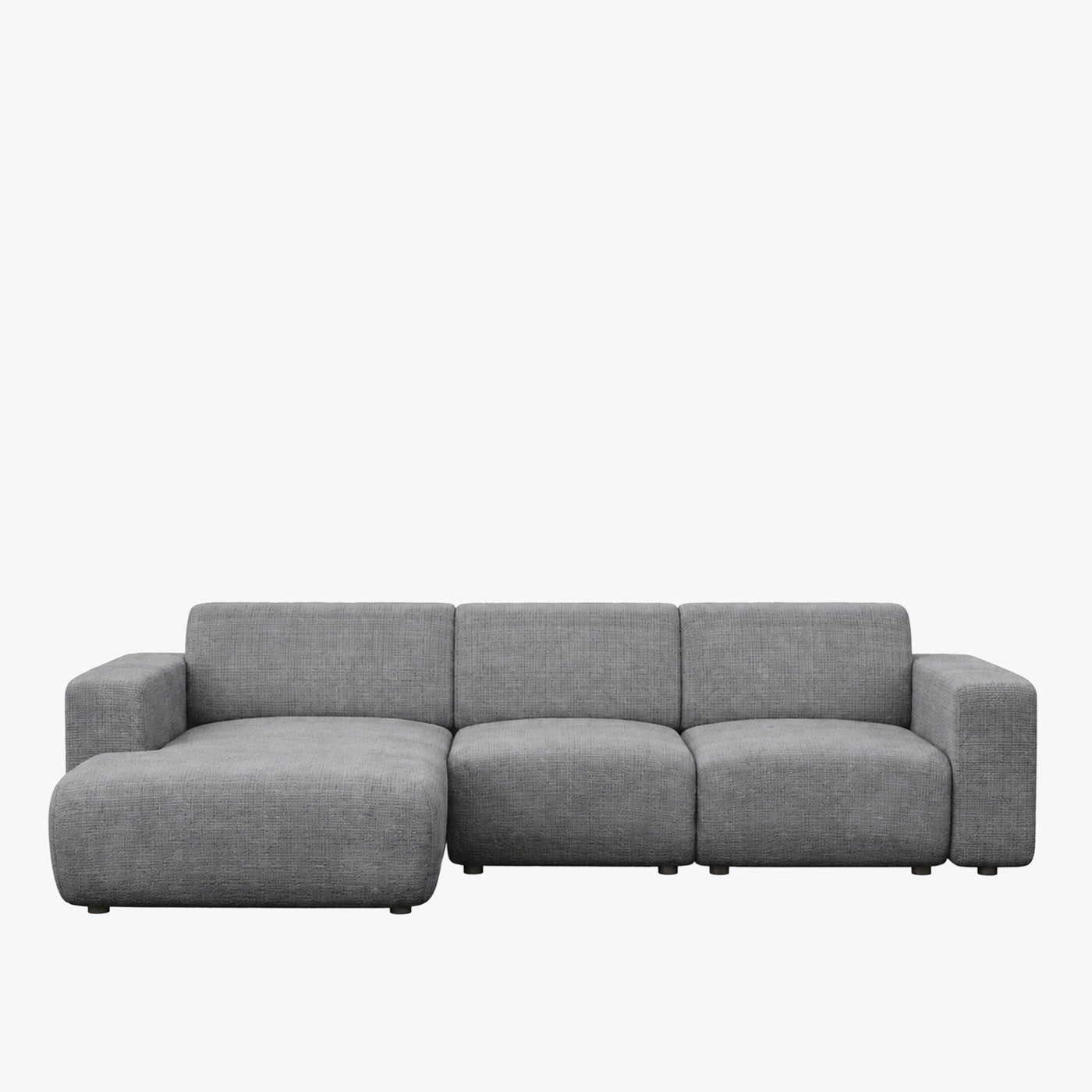 NAYVA Canapé d'angle en tissu gris - Angle gauche - Canapés d'angle - Mobilier Deco