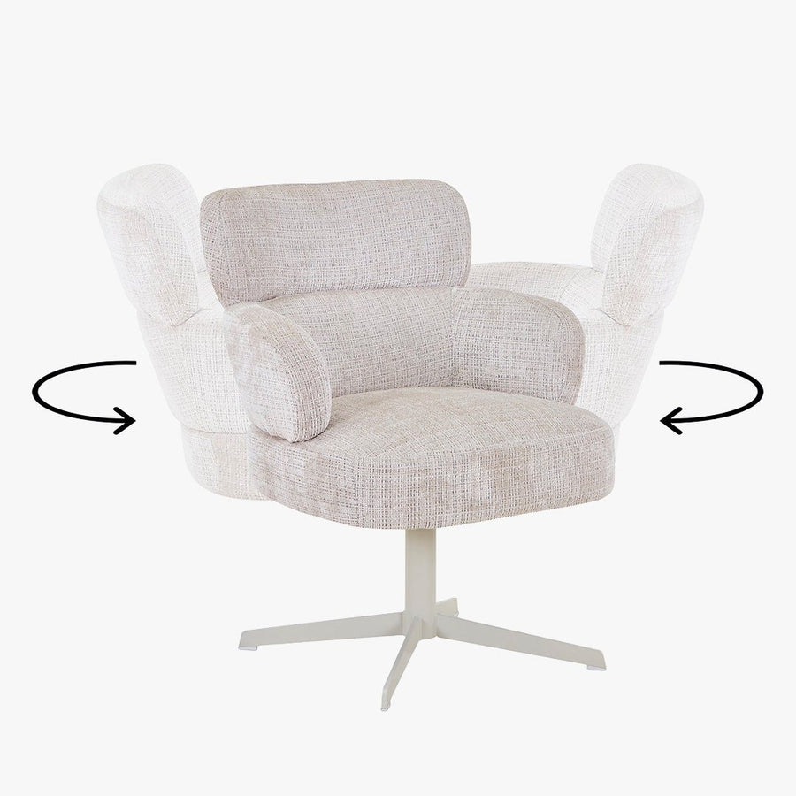 NEJYA Fauteuil en tissu beige pieds en métal gris — aperçu vidéo