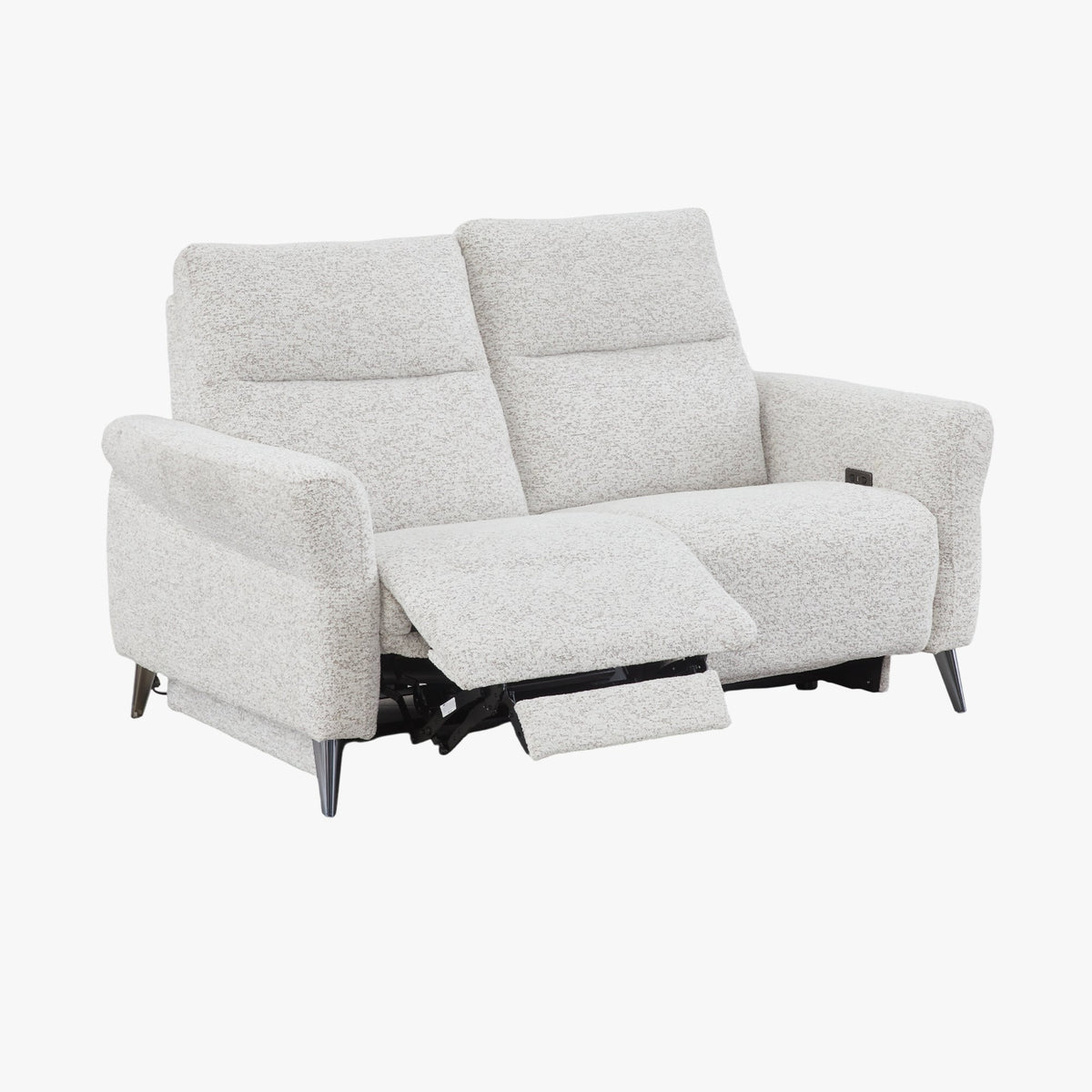 NELSON Canapé 2 places relax électrique en tissu beige - Canapé relax - Mobilier Deco