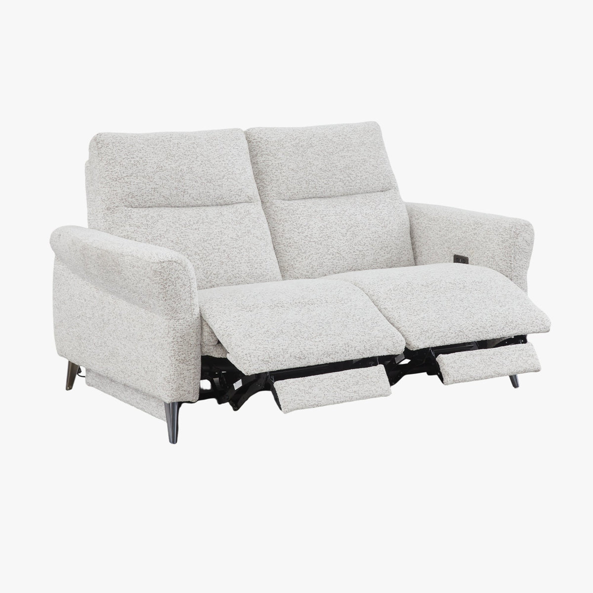 NELSON Canapé 2 places relax électrique en tissu beige - Canapé relax - Mobilier Deco