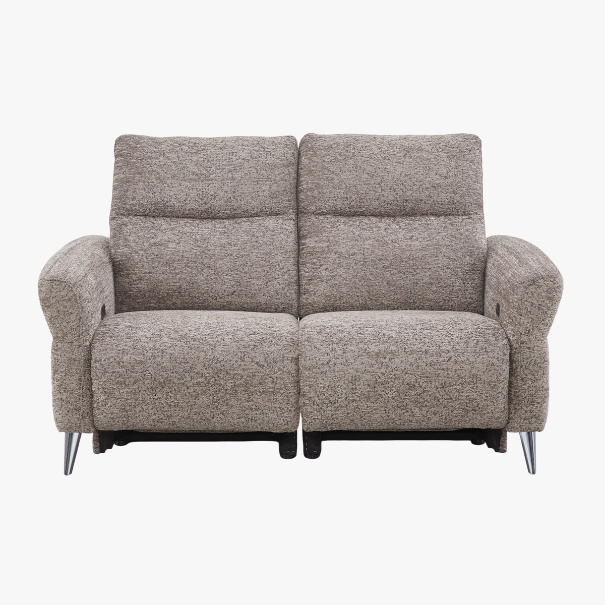 NELSON Canapé 2 places relax électrique en tissu taupe - Canapé relax - Mobilier Deco