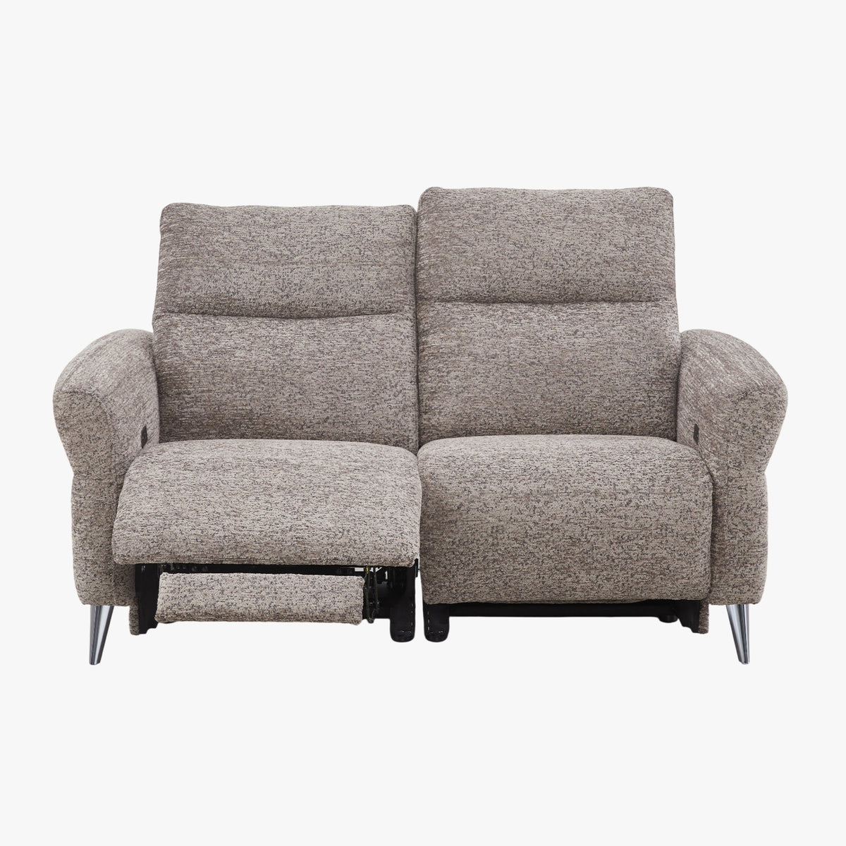 NELSON Canapé 2 places relax électrique en tissu taupe - Canapé relax - Mobilier Deco