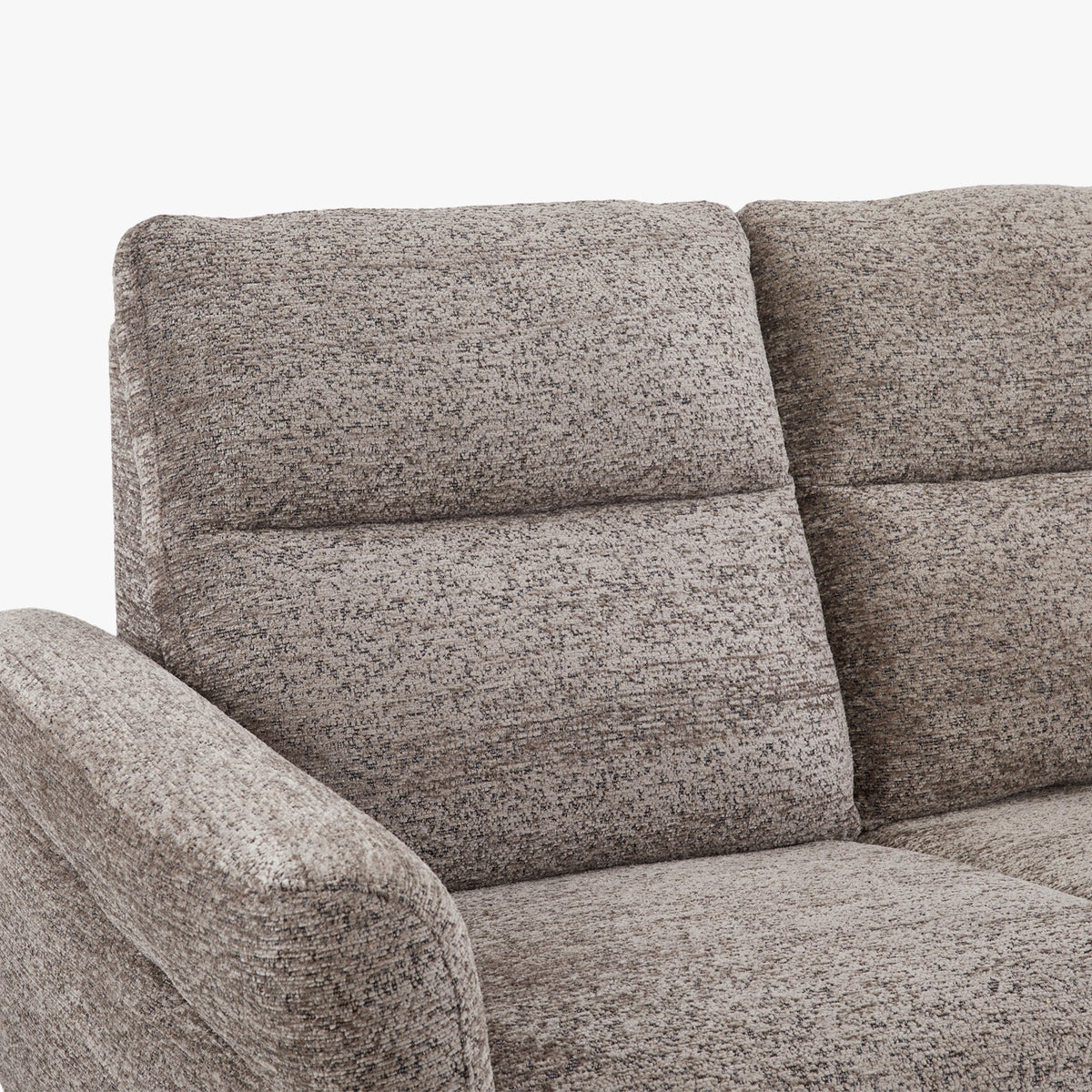 NELSON Canapé 2 places relax électrique en tissu taupe - Canapé relax - Mobilier Deco