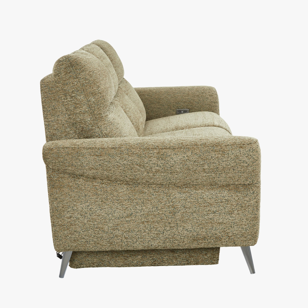 NELSON Canapé 2 places relax électrique en tissu vert - Canapé relax - Mobilier Deco