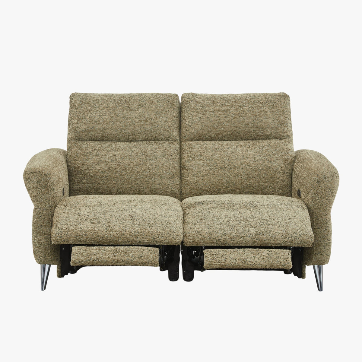 NELSON Canapé 2 places relax électrique en tissu vert - Canapé relax - Mobilier Deco