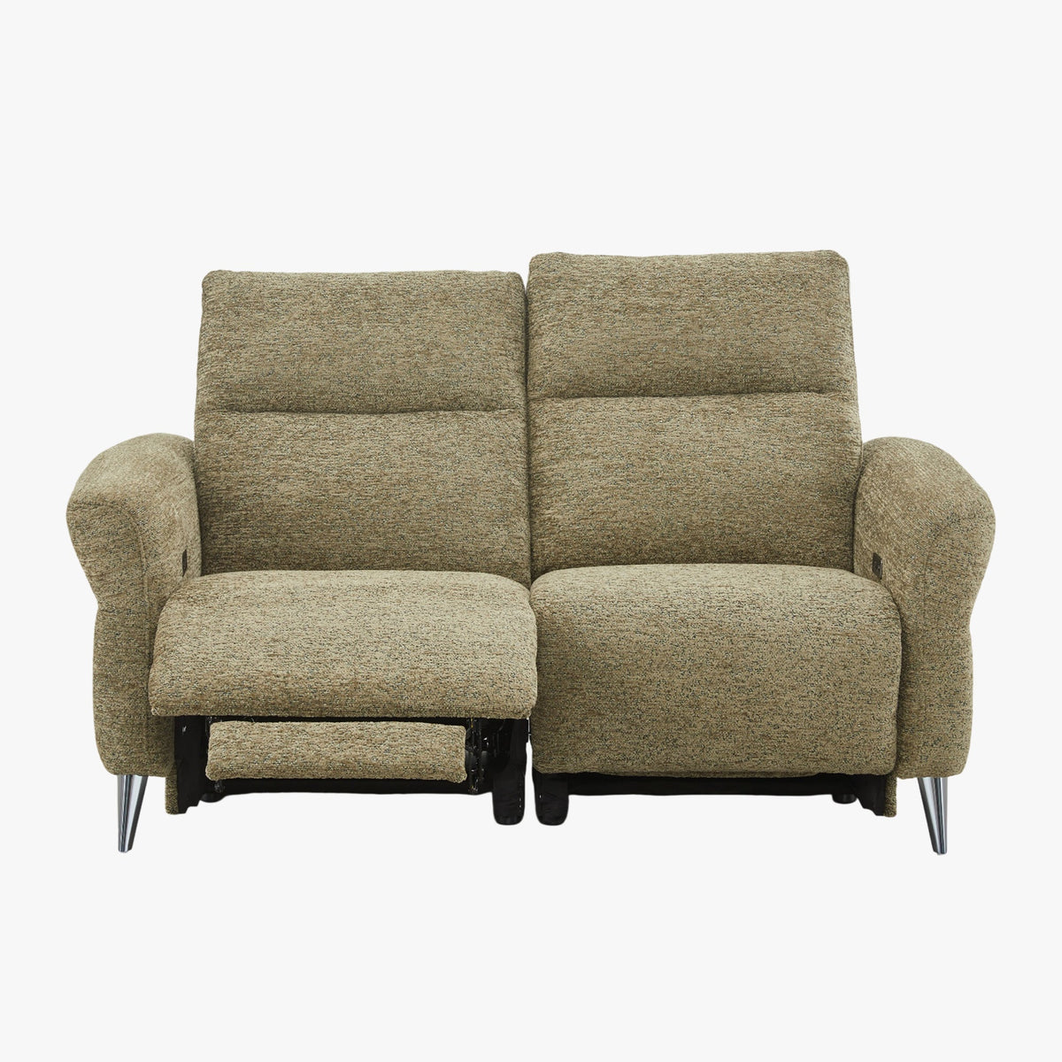 NELSON Canapé 2 places relax électrique en tissu vert - Canapé relax - Mobilier Deco
