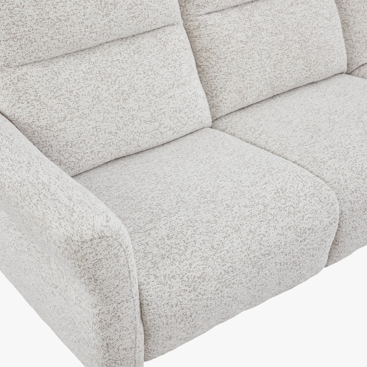 NELSON Canapé 3 places relax électrique avec porte gobelets et chargeur sans fil en tissu beige - Canapé relax - Mobilier Deco