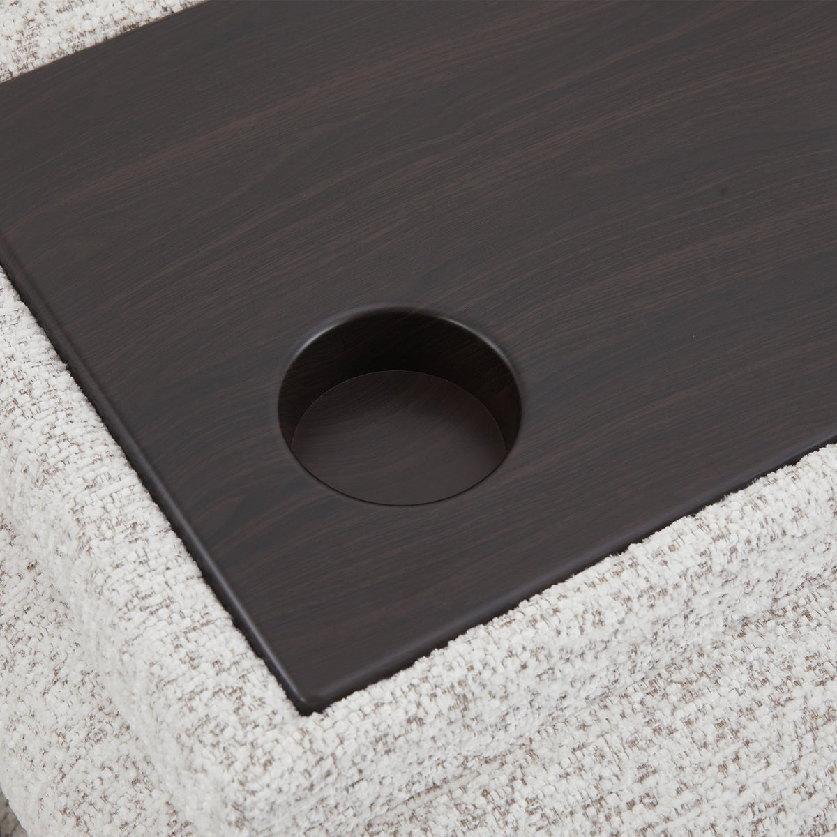 NELSON Canapé 3 places relax électrique avec porte gobelets et chargeur sans fil en tissu beige - Canapé relax - Mobilier Deco