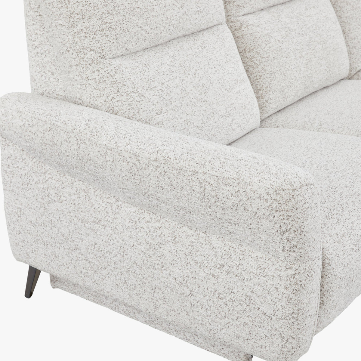 NELSON Canapé 3 places relax électrique avec porte gobelets et chargeur sans fil en tissu beige - Canapé relax - Mobilier Deco