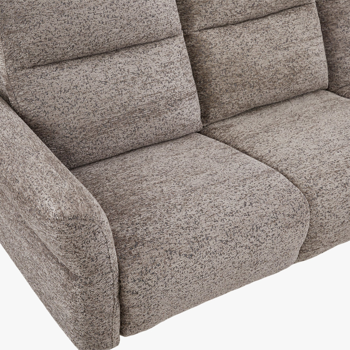 NELSON Canapé 3 places relax électrique avec porte gobelets et chargeur sans fil en tissu taupe - Canapé relax - Mobilier Deco