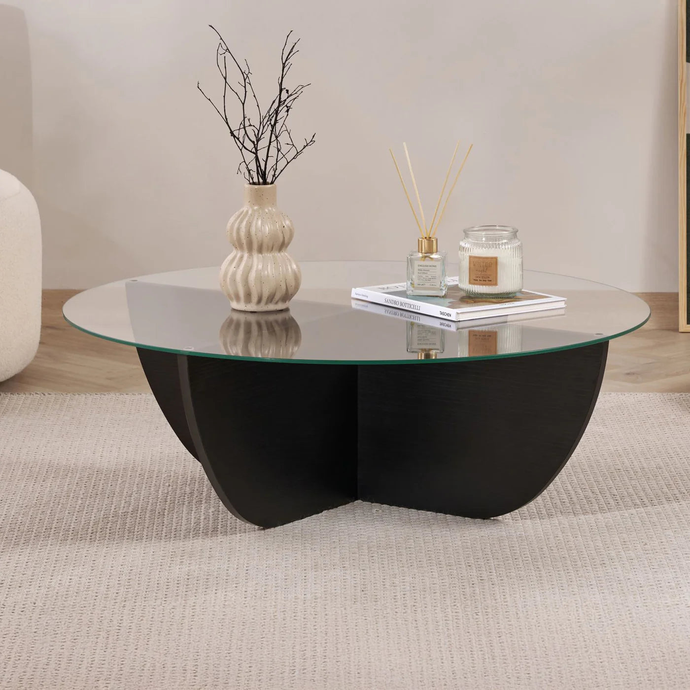 NESIA - Tables basses rondes avec plateau en verre