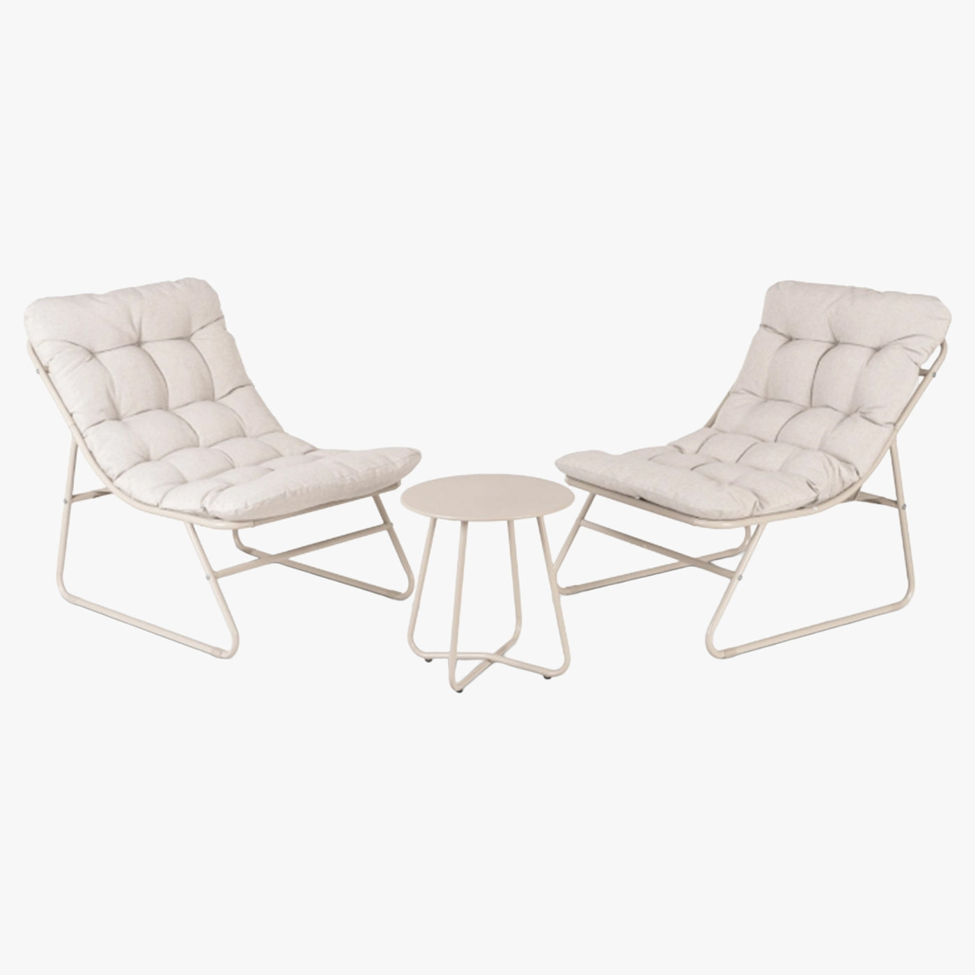 NIKEA Ensemble de mobilier de jardin 2 places avec table en verre