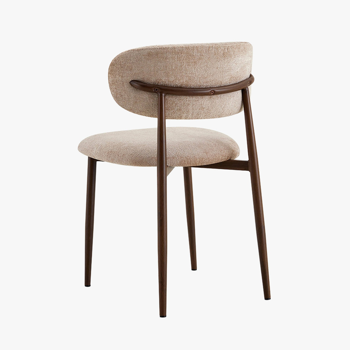 NONO Lot de 2 chaises en tissu beige pieds couleur bois foncé - Mobilier Deco
